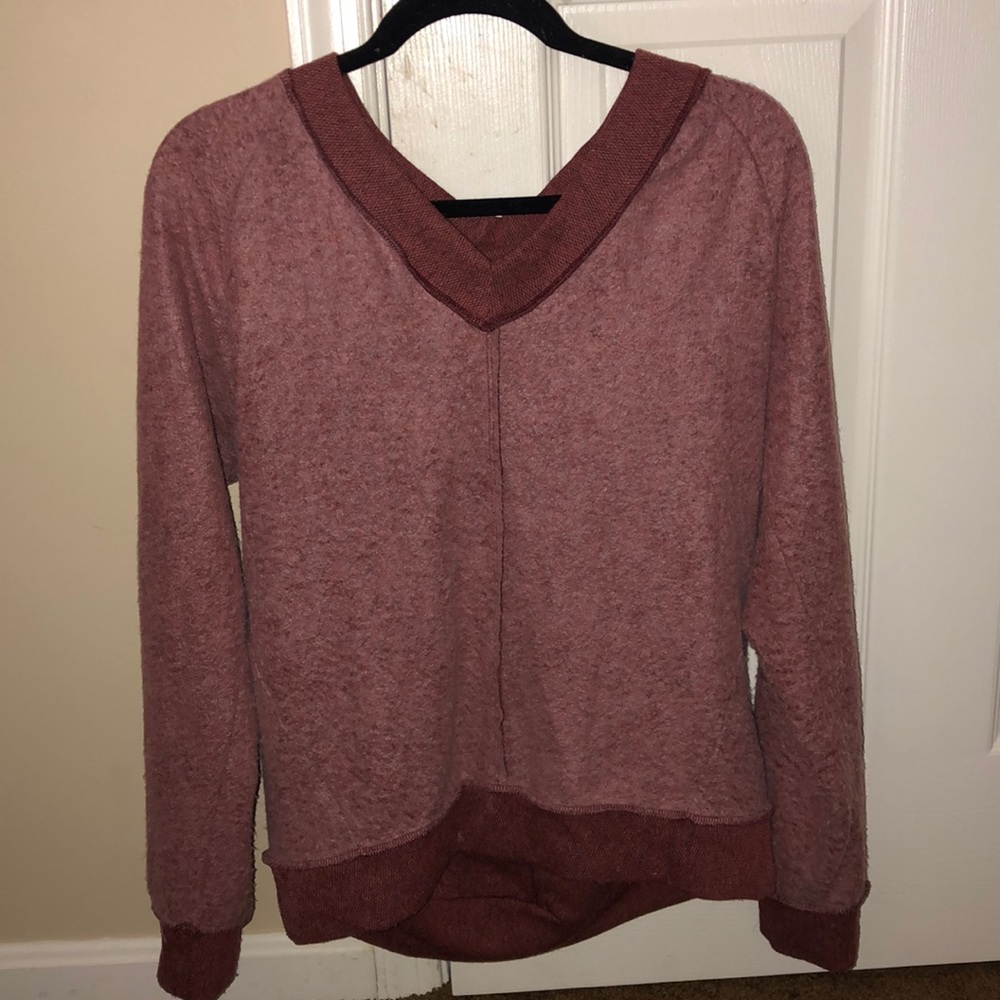 Rustic Red Sweater with open back design